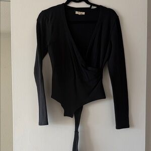 Madewell Black V-Neck Bodysuit